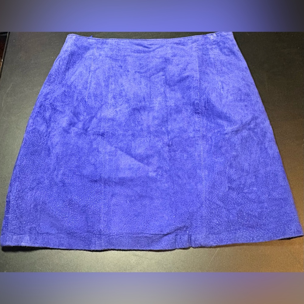 Vintage Winlit Suede Leather Skirt | Genuine Leather | Classic 90s Style